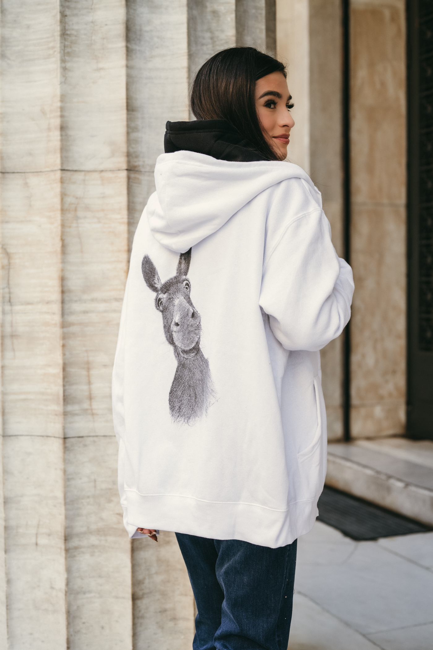 White DONKEY Zip Up Hoodie 3232 - Emmanouela Liagkou : The