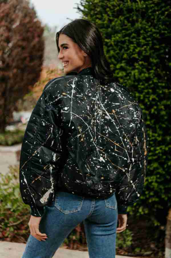 HANDPAINTED Bomber Jacket with splashes 5055